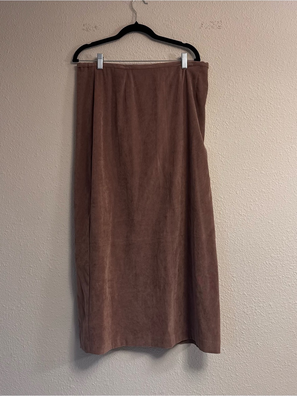 Vintage Norton McNaughton Brown Suede-Effect Maxi Skirt